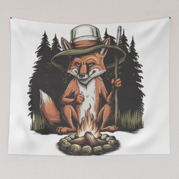 Item preview, CAMPFIRE FOX: CRAZY FOX SITTING BY CAMPFIRE  designed and sold by Obinne.
