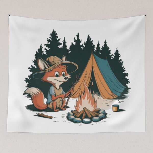 Item preview, CAMPFIRE FOX:   CUTE FOX SITTING BY CAMPFIRE  designed and sold by Obinne.