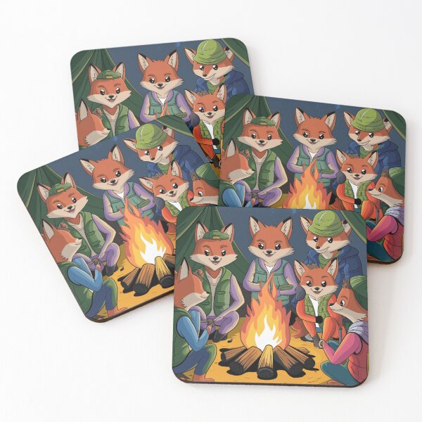 Item preview, CAMPFIRE FOX: CARTOON FOX SITTING BY CAMPFIRE  designed and sold by Obinne.