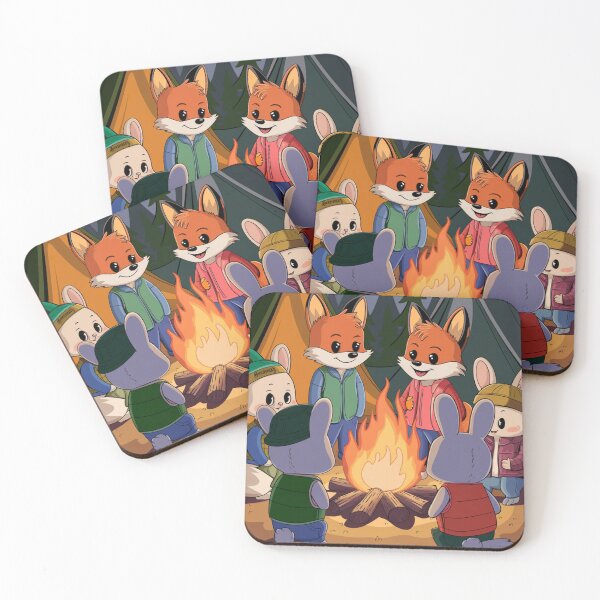 Item preview, CAMPFIRE FOX: FUNNY CARTOON FOX SITTING BY CAMPFIRE  designed and sold by Obinne.