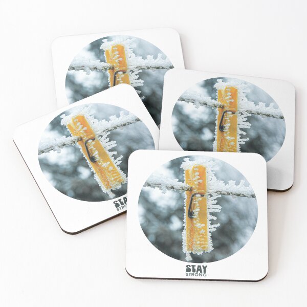 Item preview, Stay Strong - Frozen Yellow Clothespin on the Line designed and sold by Eva Studená Photography.