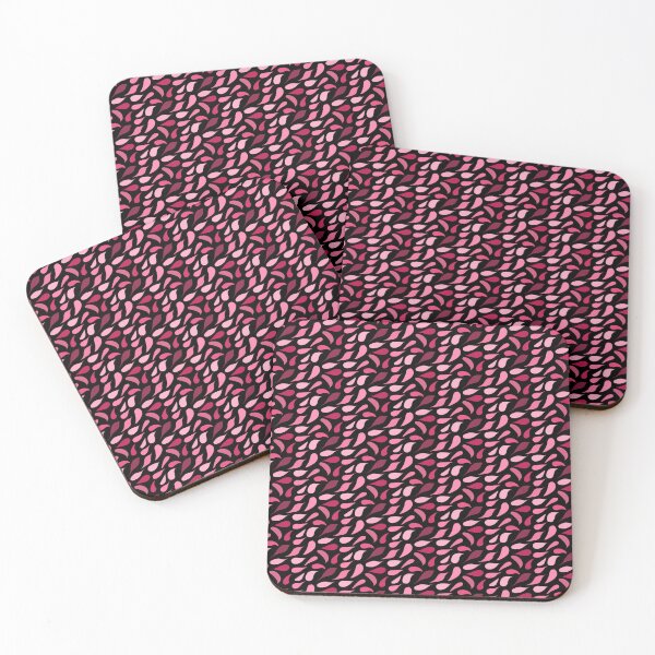 Item preview, Pink shades paisley tear drop seamless pattern print on black background designed and sold by SpinklyCreations.