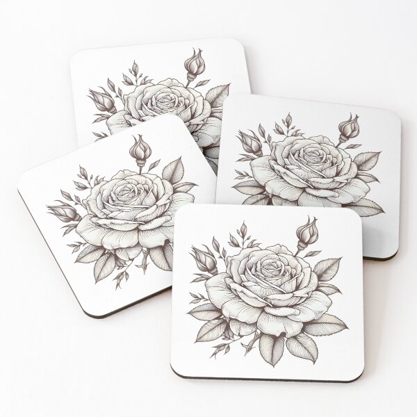 Item preview, Elegant Flower Line Art designed and sold by Animeture.