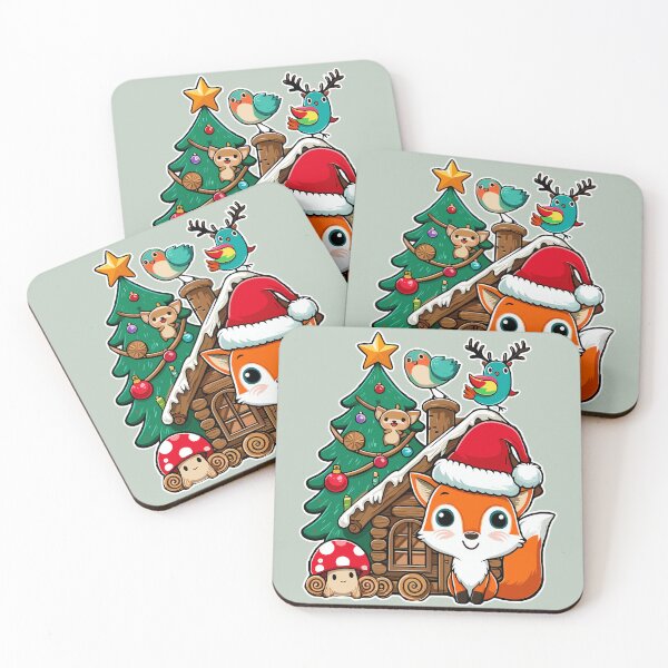 Item preview, Whimsical Woodland Christmas Animals Fox Bird  designed and sold by Elarex.
