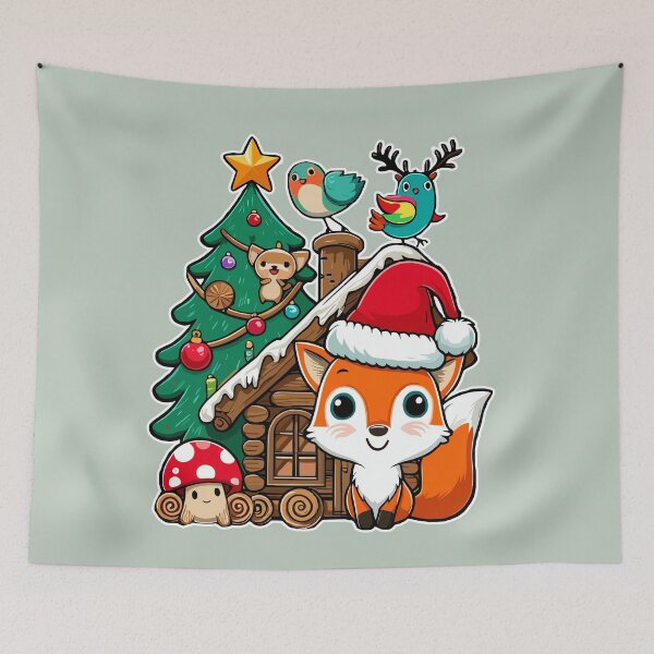 Item preview, Whimsical Woodland Christmas Animals Fox Bird  designed and sold by Elarex.