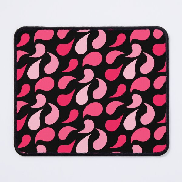 Item preview, Pink shades paisley seamless pattern print on black background designed and sold by SpinklyCreations.