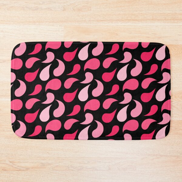 Item preview, Pink shades paisley seamless pattern print on black background designed and sold by SpinklyCreations.