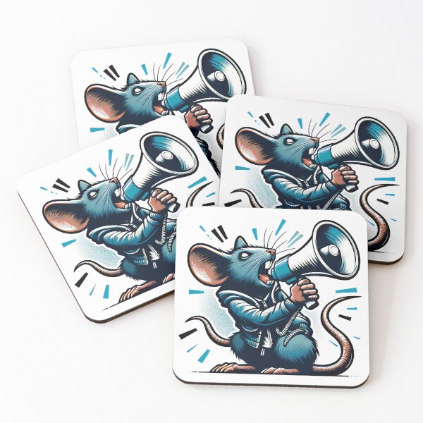 Item preview, Graffiti-Style Rat Shouting Through a Megaphone, Banksy inspired designed and sold by EdgyEdgeArt.