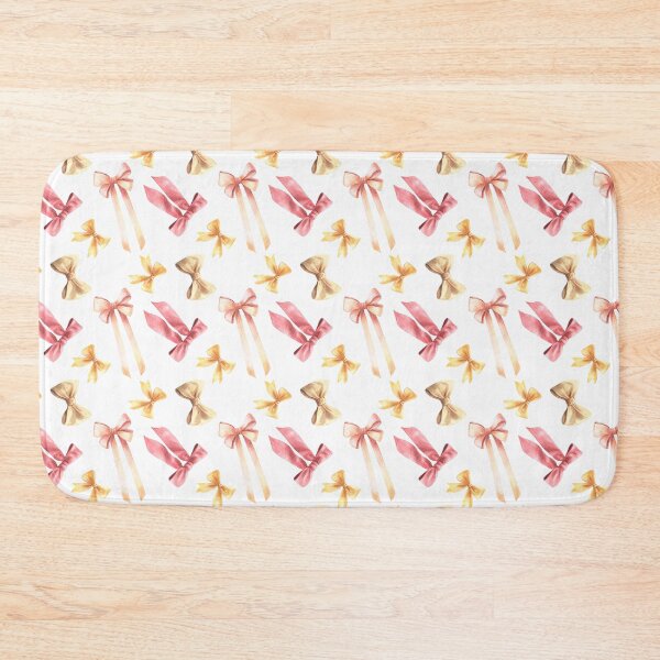 Item preview, Watercolor ribbons and bows seamless pattern. Red, golden, beige Hand drawn coquette illustration designed and sold by BartolArt.