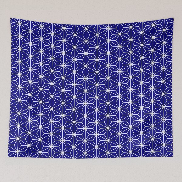 Item preview, White on Blue Asanoha Japanese Pattern designed and sold by starrylite.