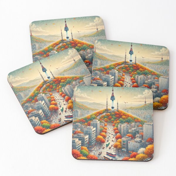 Item preview, Seoul N Tower Autumn designed and sold by unrealartwork.