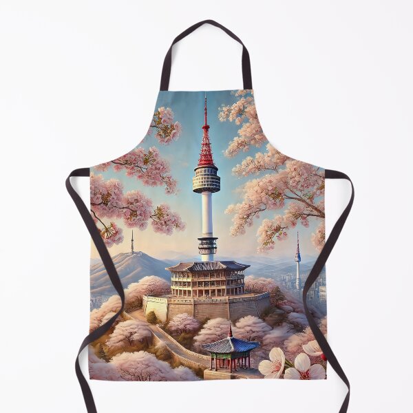 Item preview, N Seoul Tower Cherry Blossom designed and sold by unrealartwork.