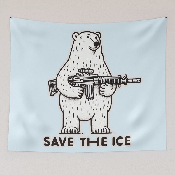 Item preview, polar bear fight back designed and sold by aliraweb.