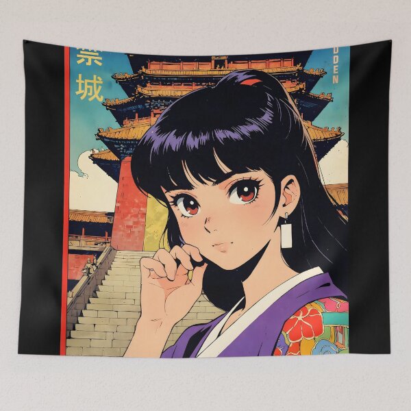 Item preview, Forbidden City Beijing China Retro Anime Girl 80s Vintage Travel designed and sold by Retro-Anime9.