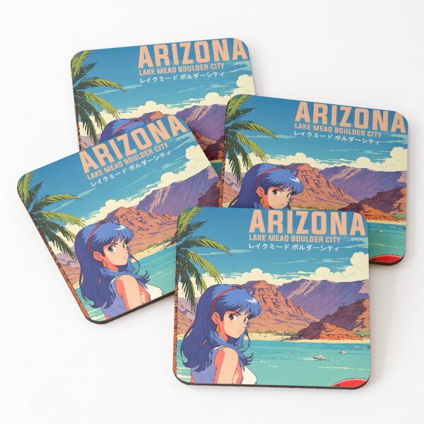 Item preview, Lake Mead Boulder City Arizona Retro Anime Girl 80s Vintage Travel designed and sold by Retro-Anime9.