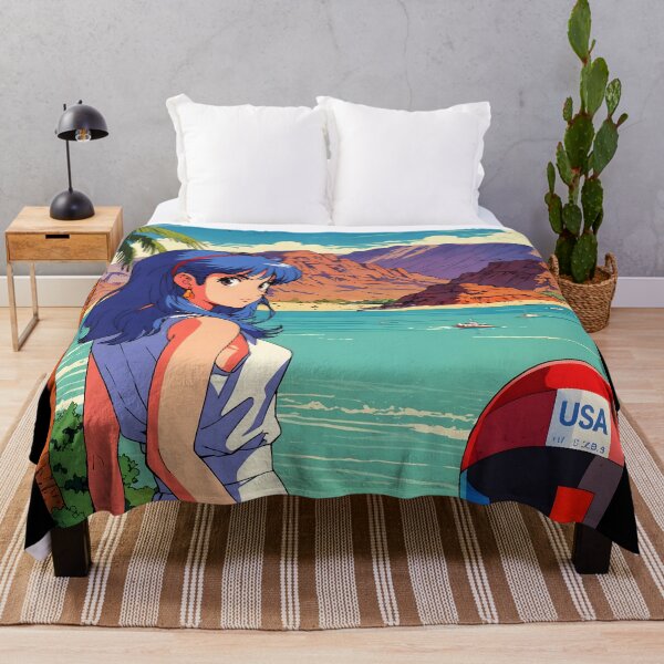 Item preview, Lake Mead Boulder City Arizona Retro Anime Girl 80s Vintage Travel designed and sold by Retro-Anime9.