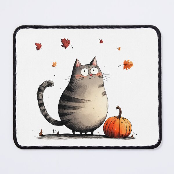 Item preview, Cute cat with pumpkin Halloween designed and sold by anetazakova.