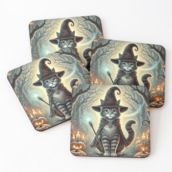 Item preview, Cat wizard performs Halloween magic designed and sold by Purpleflex.