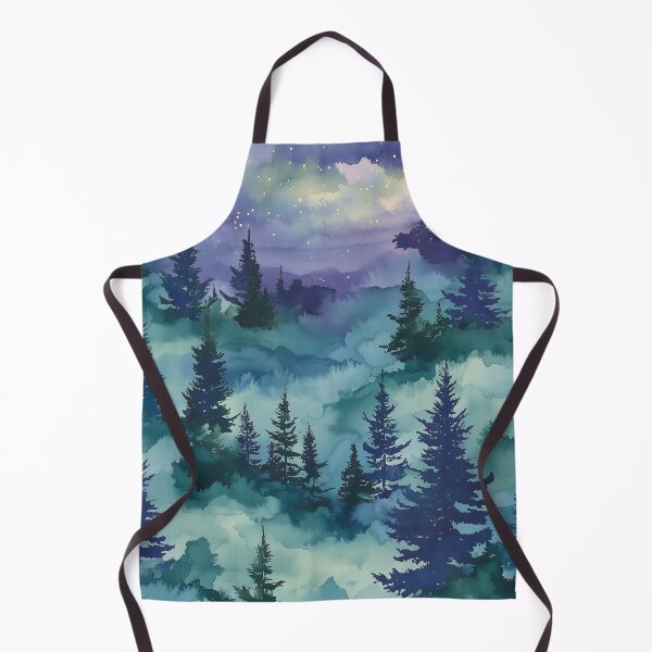 Item preview, Serene Watercolor Forest Night Sky Art designed and sold by solynneart.