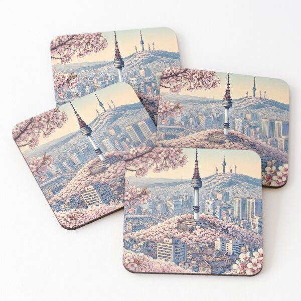 Item preview, Cherry Blossom N Seoul Tower designed and sold by unrealartwork.
