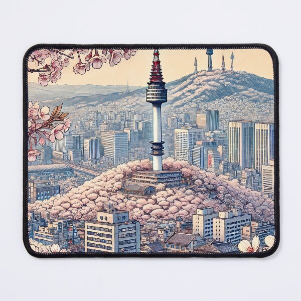 Item preview, Cherry Blossom N Seoul Tower designed and sold by unrealartwork.