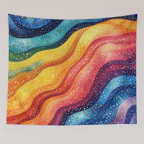 Item preview, Colorful Watercolor Waves Abstract Art designed and sold by solynneart.
