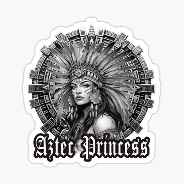 Item preview, Aztec Princess Woman Chicano Mexican Aztec Calendar designed and sold by HechoEnAztlan.
