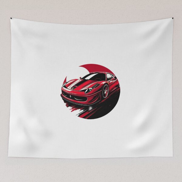 Item preview, Red Ferarri in a Circle Art designed and sold by GeneralDaily.