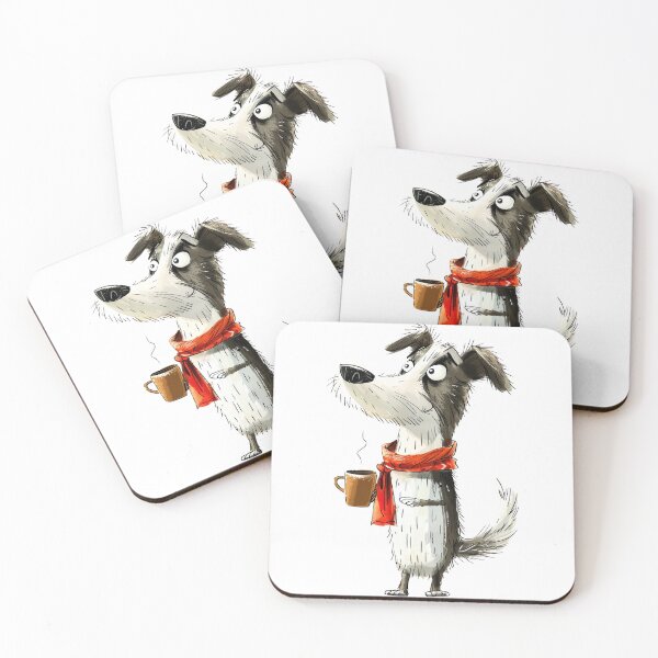 Item preview, Cute dog drinking coffee designed and sold by anetazakova.