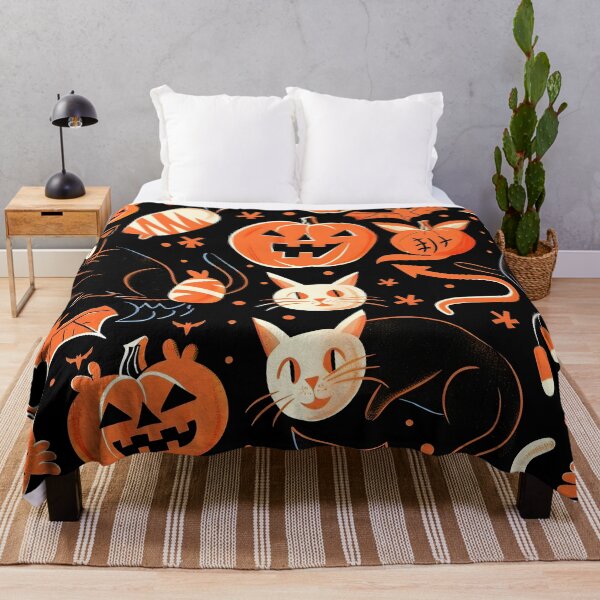 Item preview, Cute Pumpkin and Cat Pattern designed and sold by dcrc.