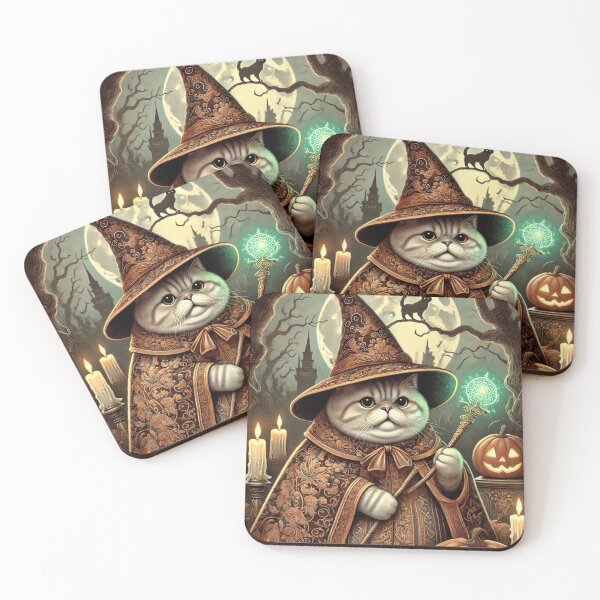 Item preview, Kitty wizard prepares for Halloween designed and sold by Purpleflex.
