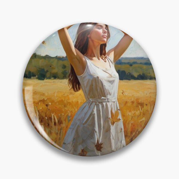 Item preview, Autumnal fall seasonal art of a beautiful woman standing in a corn field after Bougereau designed and sold by Vintage Designs +.