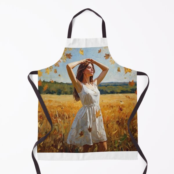 Item preview, Autumnal fall seasonal art of a beautiful woman standing in a corn field after Bougereau designed and sold by Vintage Designs +.