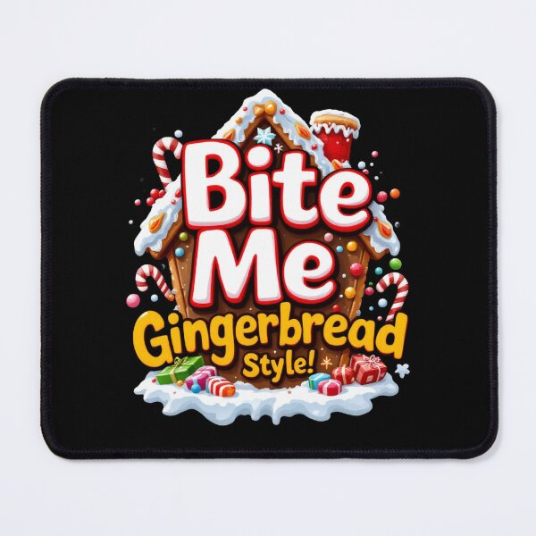 Artikelvorschau, Bite Me Lebkuchen-Stil - Lustiges Weihnachtsdesign von LaLi Designs entworfen und verkauft von LaLi-Designs.