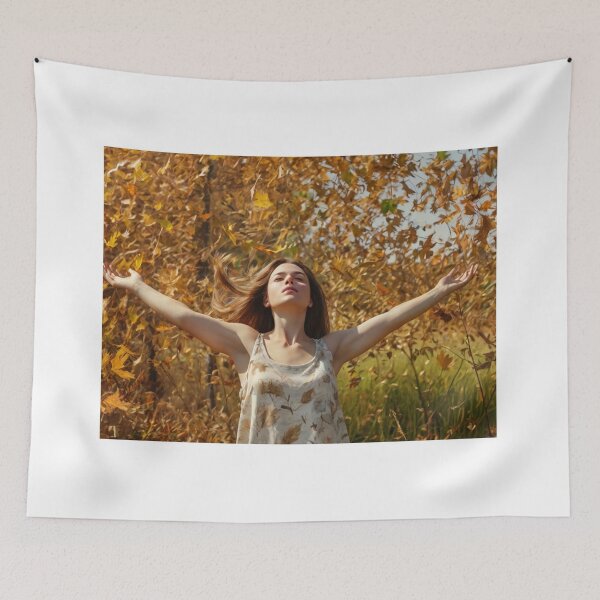 Item preview, Autumnal fall seasonal art of a beautiful woman standing in a corn field after Bougereau designed and sold by Vintage Designs +.