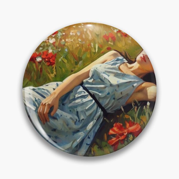 Item preview,  Autumnal fall seasonal art of a beautiful woman laying in a poppy field after Bougereau designed and sold by Vintage Designs +.
