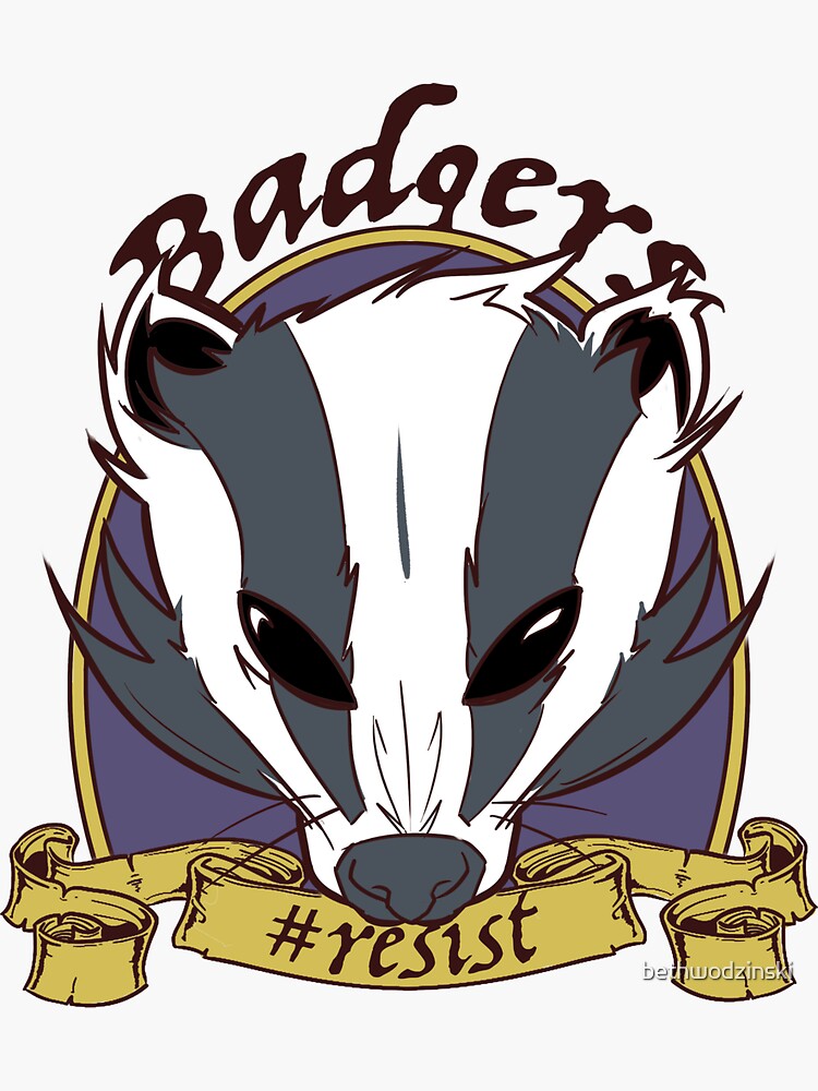 Thumbnail 3 of 3, Sticker, Badgers - Resist designed and sold by bethwodzinski.