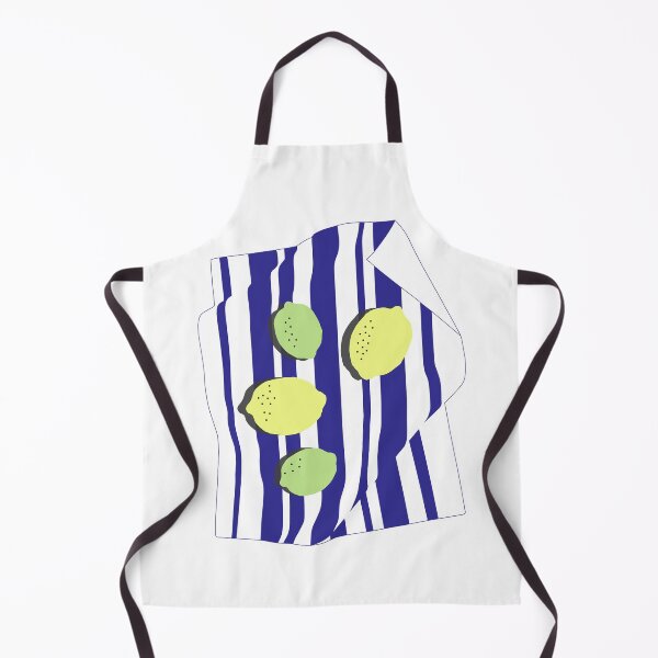 Item preview, Lemons and limes on a striped cloth on a yellow background designed and sold by Nadia--.