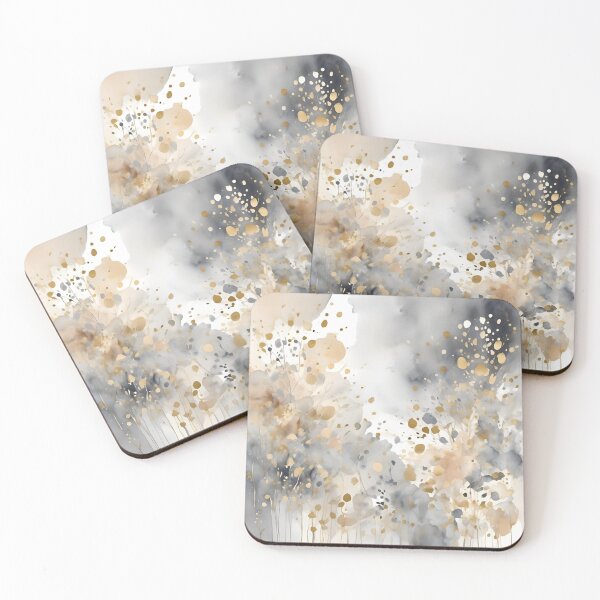 Item preview, Watercolor Florals Pattern Gold Grey ,  Feminine Romantic Elegant Pattern designed and sold by KolorellaS.