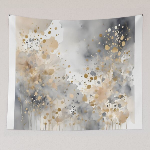 Item preview, Watercolor Florals Pattern Gold Grey ,  Feminine Romantic Elegant Pattern designed and sold by KolorellaS.