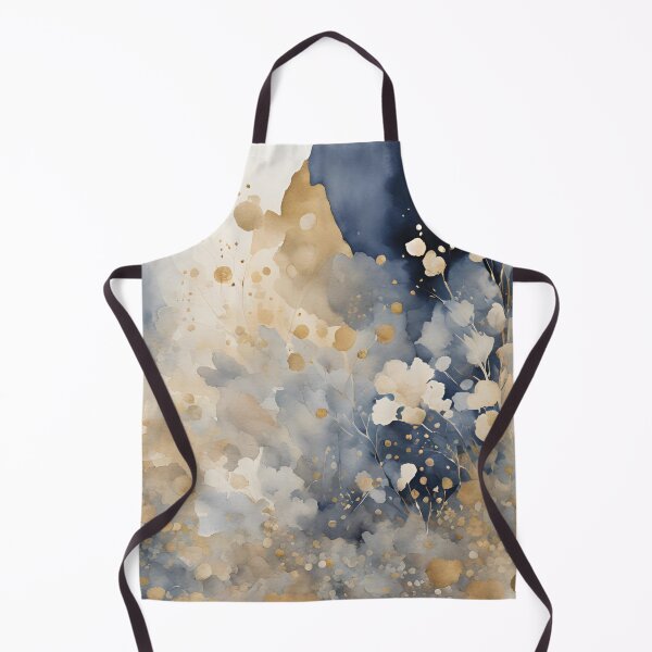 Item preview, Watercolor Florals Pattern Gold Grey Blue, Feminine Romantic Elegant Pattern designed and sold by KolorellaS.