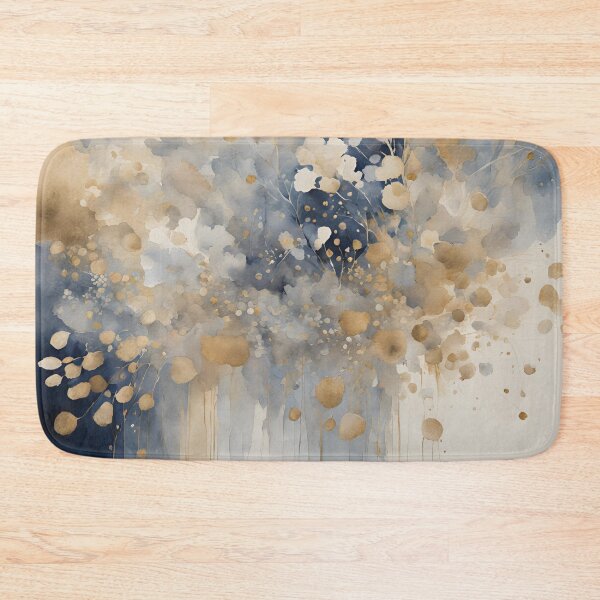 Item preview,  Watercolor Florals Pattern Gold Grey Blue,  Feminine Romantic Elegant Pattern designed and sold by KolorellaS.
