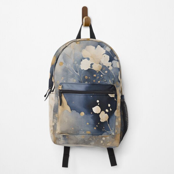Item preview, Watercolor Florals Pattern Gold Grey Blue, Feminine Romantic Elegant Pattern designed and sold by KolorellaS.
