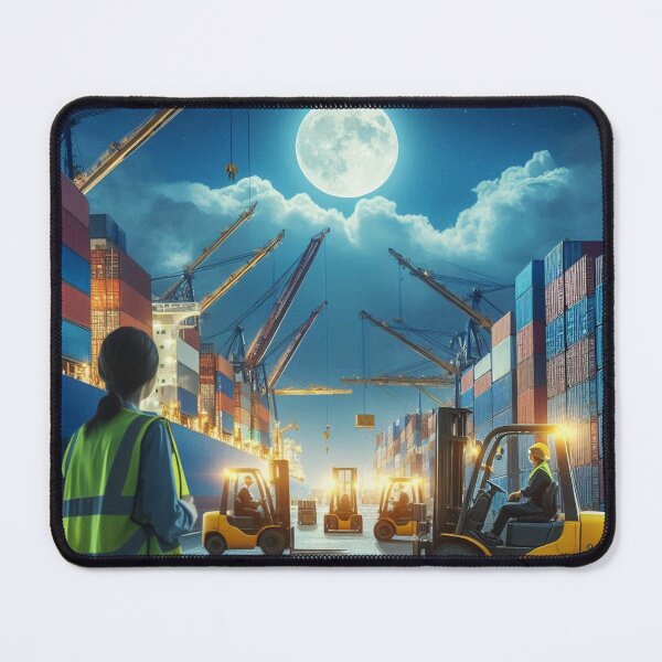 Item preview, Industrial Dockyard at Night designed and sold by crazirious.