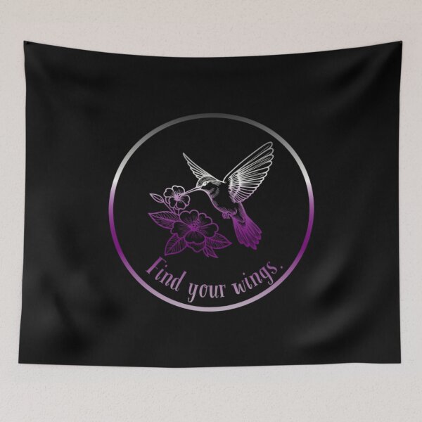 Item preview, Find your wings, Demisexual pride Flag, Humming bird graphic, birds, inspirational, Motivational, Nature, LGBTQ+, Pride, Hope, Strength, designed and sold by PrideBeProud.