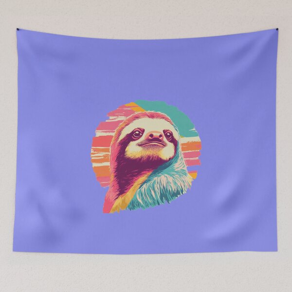 Item preview, Retro Lazy Sloth – Funny Vintage Animal Design designed and sold by harmzk90.