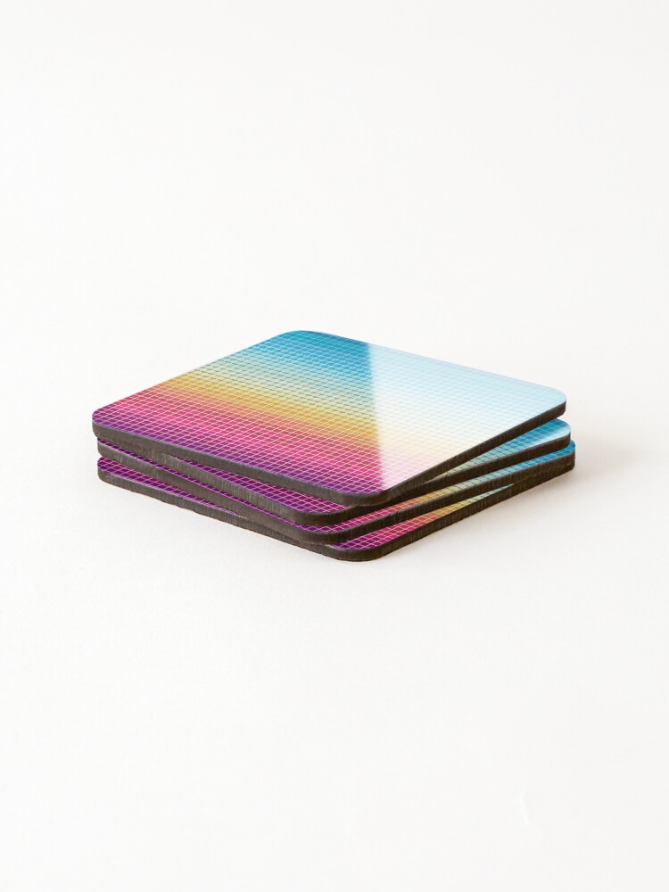 Thumbnail 4 of 5, Coasters (Set of 4), Disco Gradient Pixelart Pattern designed and sold by PatternBestFan.