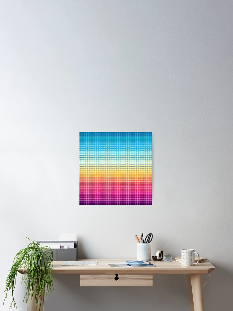 Thumbnail 2 of 3, Poster, Disco Gradient Pixelart Pattern designed and sold by PatternBestFan.