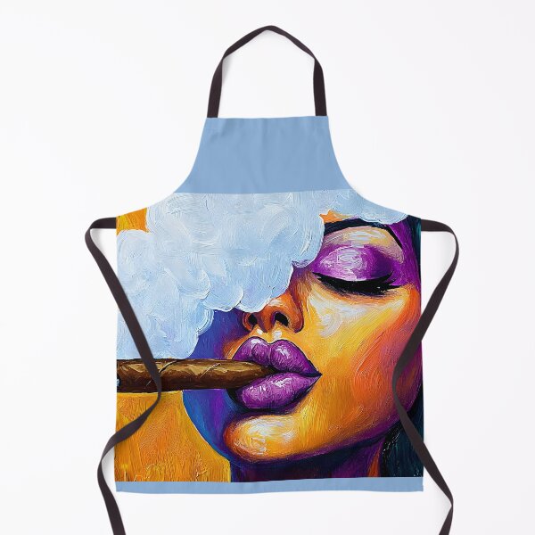 Item preview, Savor the Drama of a Woman with Emerald Hair and Bold Makeup Smoking a Cigar in Vibrant Hues designed and sold by OlfactoART Studio.