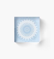 Baby Blue Boho Mandala Acrylic Block
